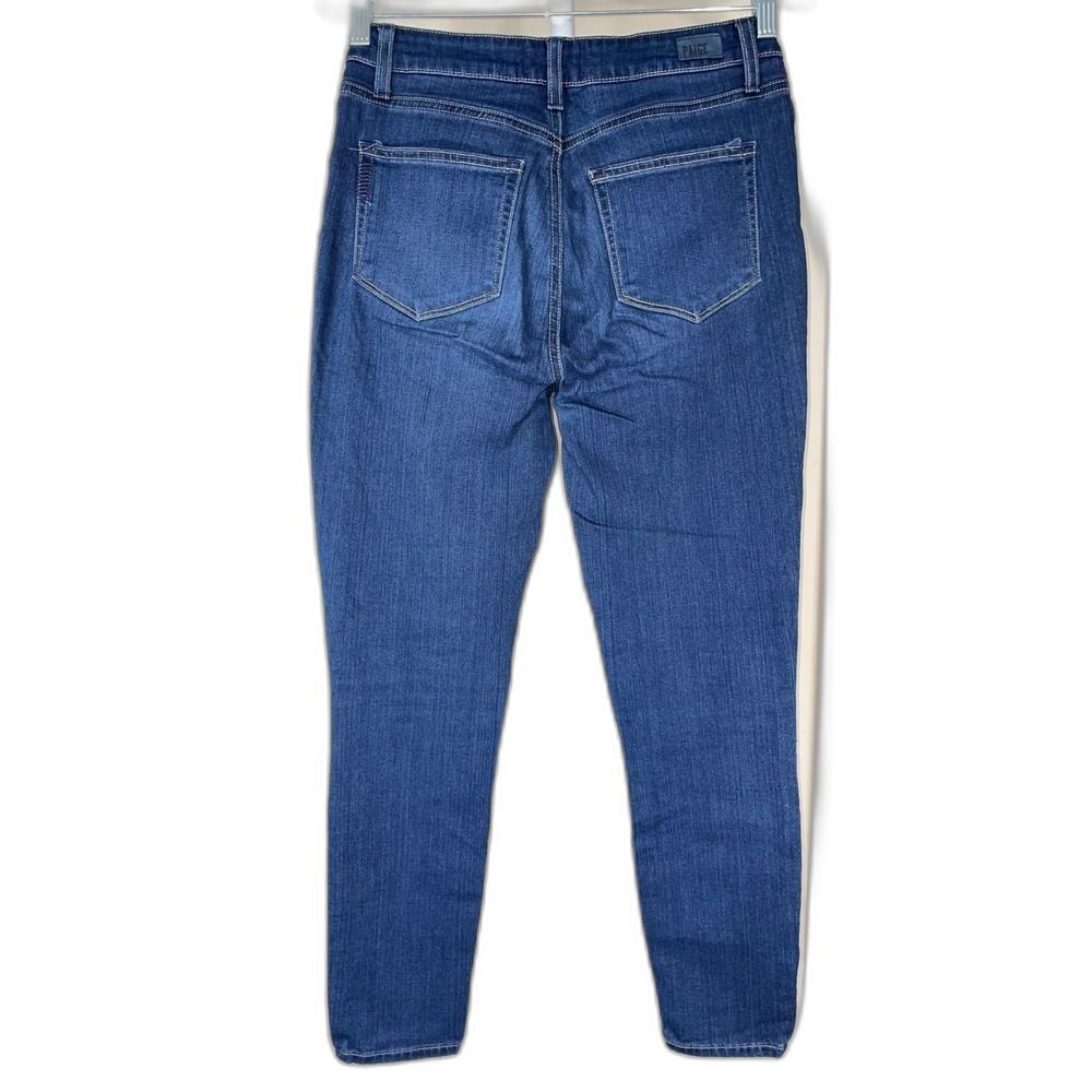 PAIGE mid Rise Skinny Hoxton Ankle Jeans W/28 Blue Hartmann Dark Wash - Picture 3 of 16